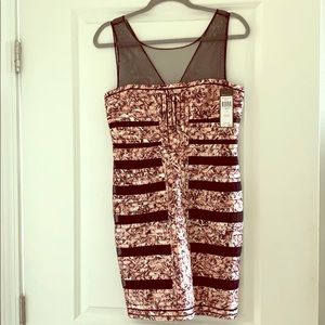 BCBG Maxazria Mesh Panel Cocktail Dress - NWT
